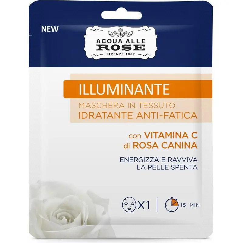 Jabel Profumeria Acqua alle Rose - Maschera in tessuto Illuminante - Antifatica