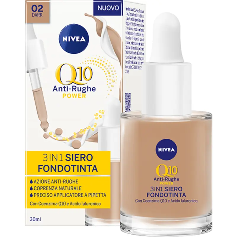 Jabel Profumeria Nivea - Q10 Antirughe Power 3 in 1 Siero Fondotinta 02 Dark