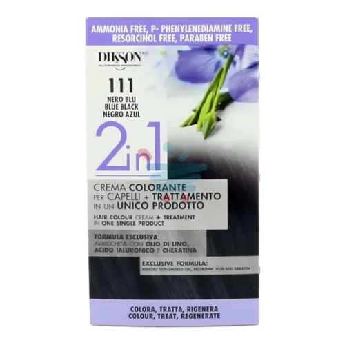 Jabel Profumeria Dikson - 2in1 Crema Colorante Senza Ammoniaca N.111 Nero Blu
