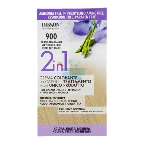 Jabel Profumeria Dikson - 2in1 Crema Colorante Senza Ammoniaca N.900 Biondo Chiarissimo