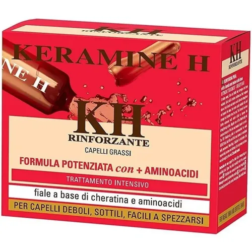 Jabel Profumeria Keramine H - Rinforzante Rossa Capelli Grassi 10 Fiale x 10ML