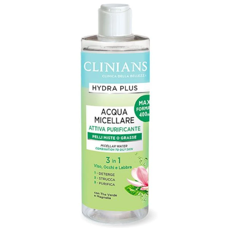 Clinians-acqua micellare purificante-3in1-Struccante viso-Jabel Porfumeria