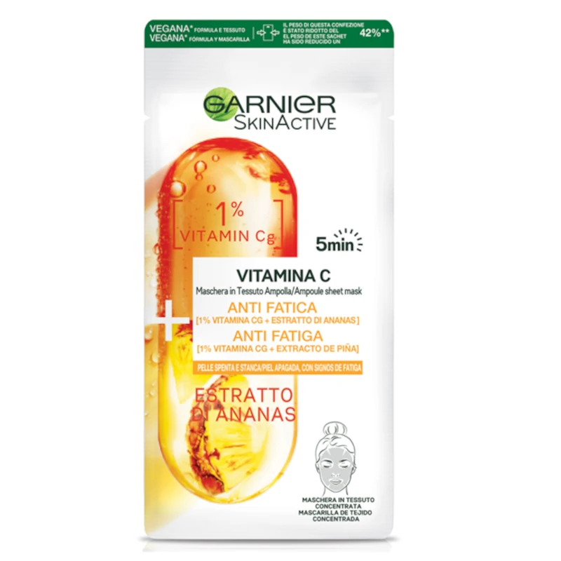 Jabel Profumeria- Garnier - Maschera in tessuto Ampolla Anti fatica VitaminaC
