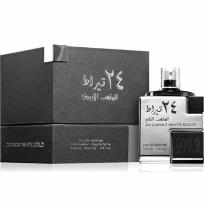 Lattafa 24 Carat White Gold Eau de Parfum Unisex 100 ml – Profumo Agrumato Speziato con Oud